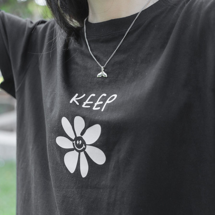 Clothing KICKSTAGE | Kickstage #Keep Smile Flower Tee [Ks171]