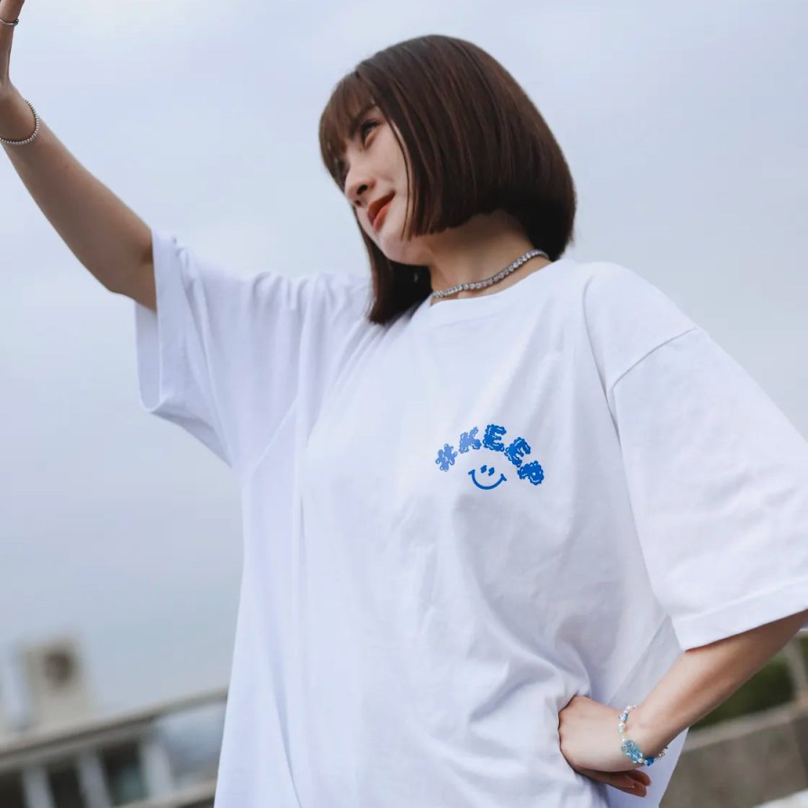 Clothing KICKSTAGE | Kickstage #Keep Smile Cloud Tee [Ks155]