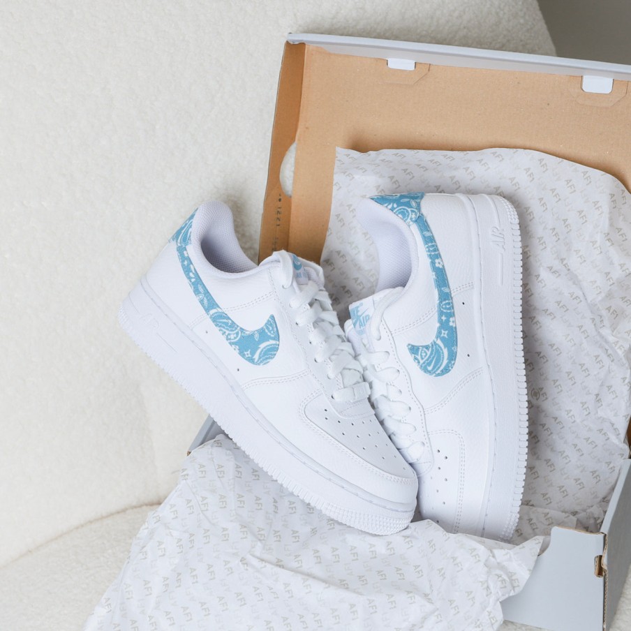 Footwear Nike | Nike Air Force 1 Paisley White Blue (Women'S) [Dh4406-100]