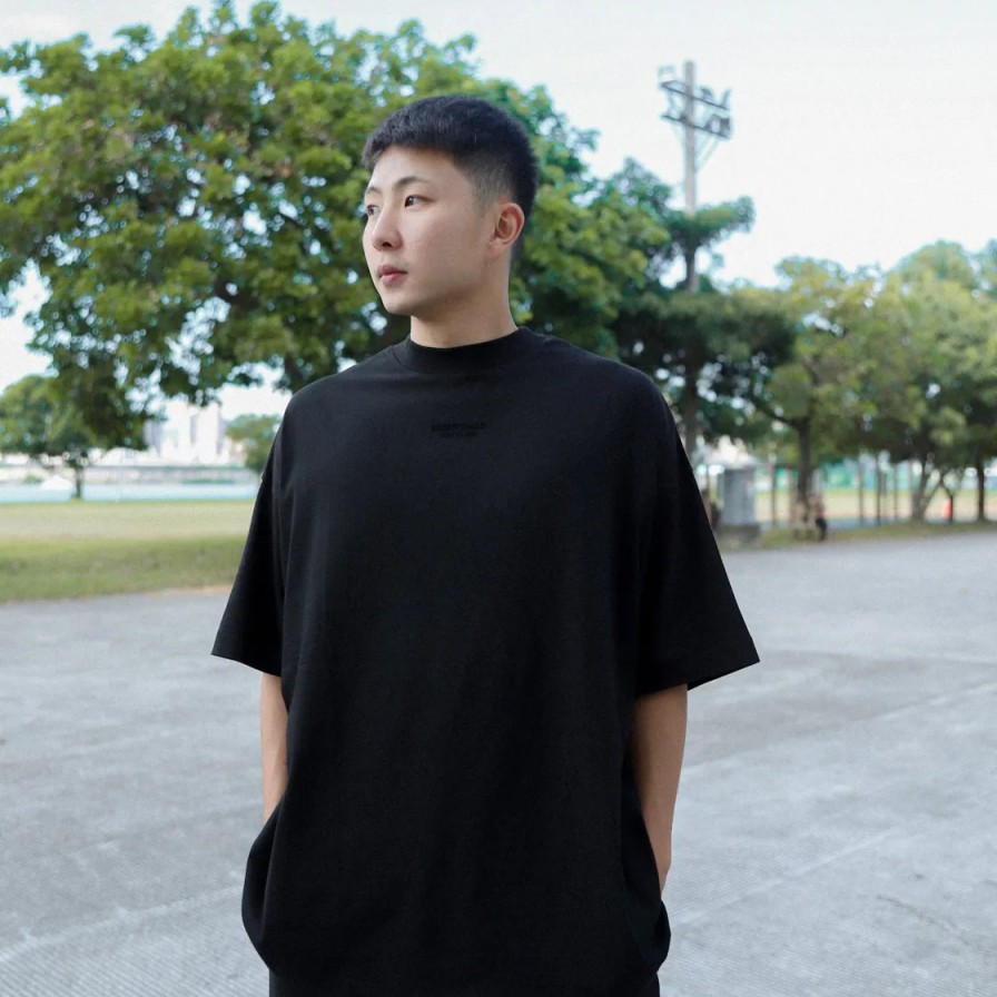 Clothing Fear Of God | Fog Fear Of God Essential Front And Rear Logo Short Sleeve Tee [125Bt232]